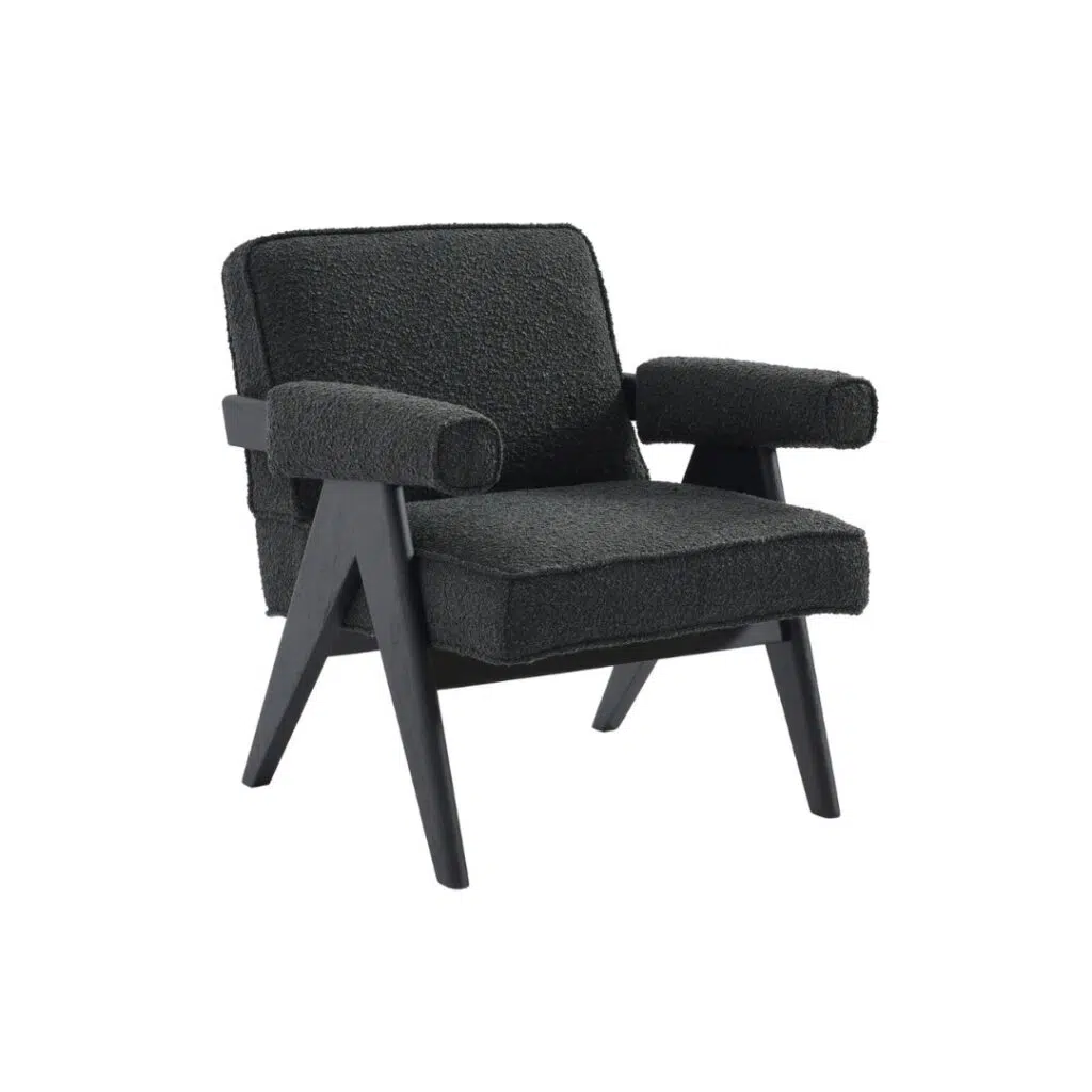 Ambrose Arm Chair Black Onyx Boucle