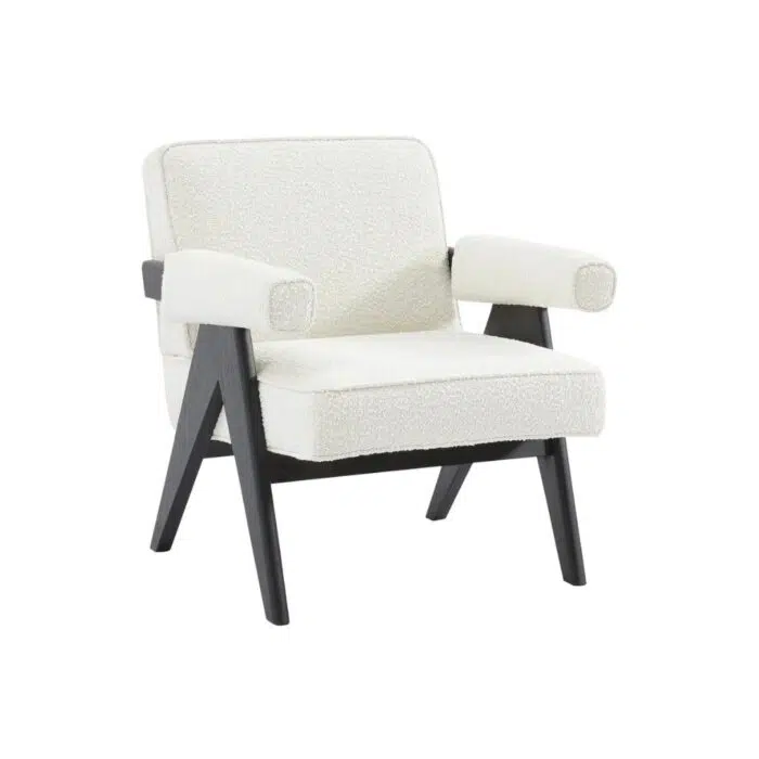 Ambrose Arm Chair – White Boucle