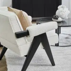 Ambrose Arm Chair White Boucle3
