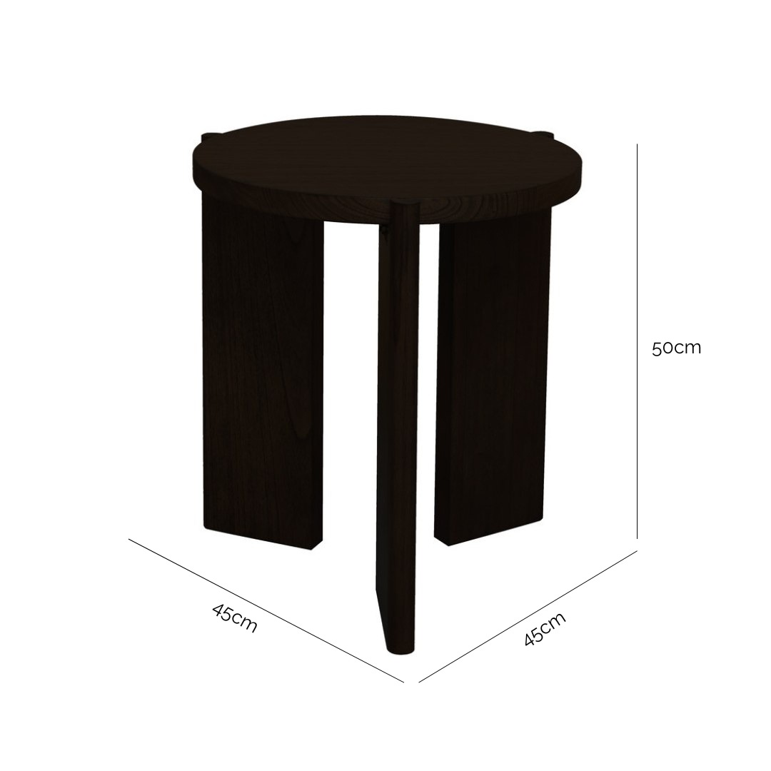 Apollo Timber Side Table (Black) - Ele Living