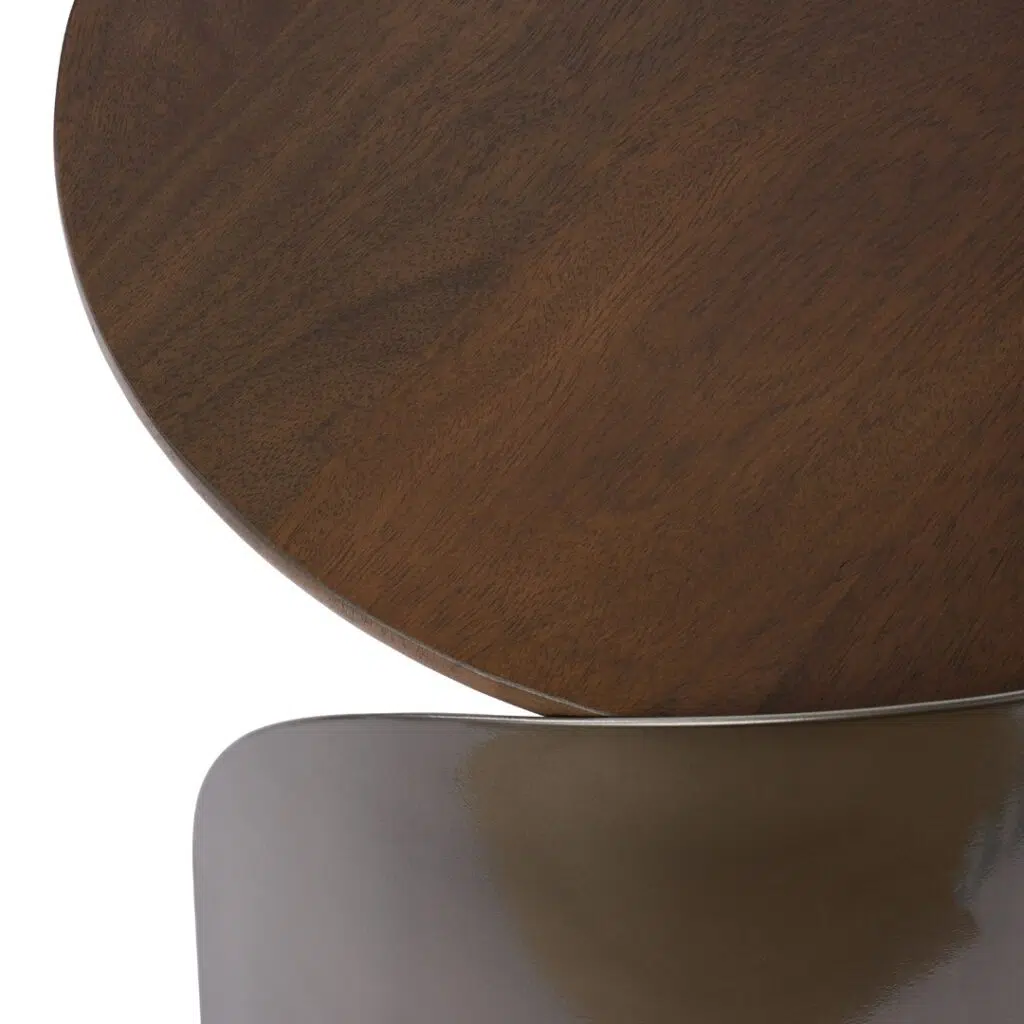 Asher Side Tables 2pcs Set Gunmetal & Walnut