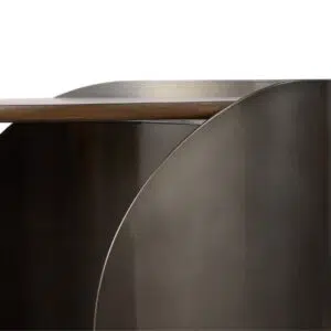 Asher Side Tables 2pcs Set Gunmetal & Walnut