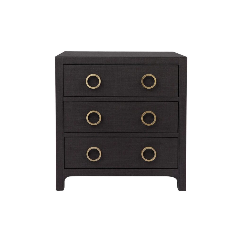 Astley Upholstered Bedside Table Charcoal Linen