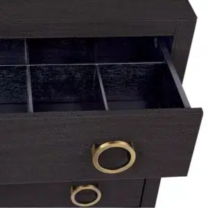 Astley Upholstered Bedside Table Charcoal Linen5