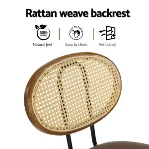 Tate PU Leather Brown Bar Stools Set of 4