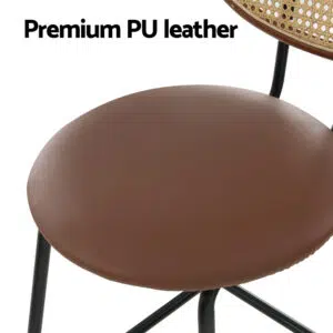 Tate PU Leather Brown Bar Stools Set of 4