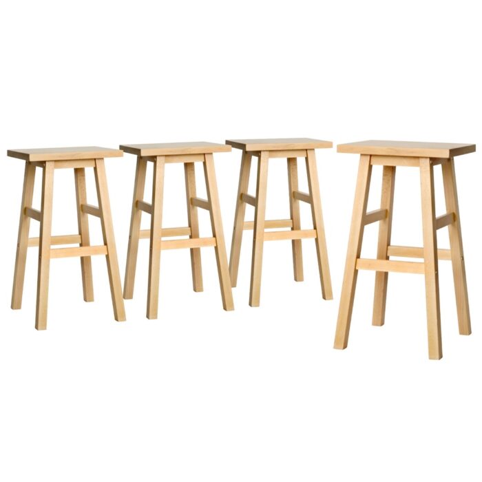 Cleo Bar Stool Set, Natural Wood, Durable & Comfortable