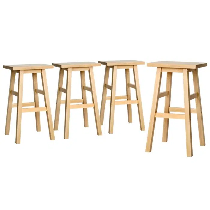 Cleo Bar Stool – Wooden Natural (Set of 4)