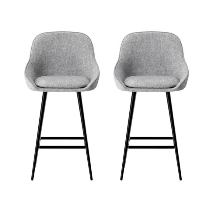 Monroe Bar Stools – Upholstered Linen (Set of 2)