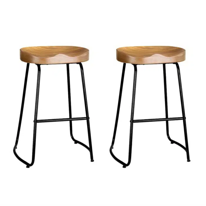 Harper Bar Stools – Wooden Tractor Seat 65cm (Set of 2)