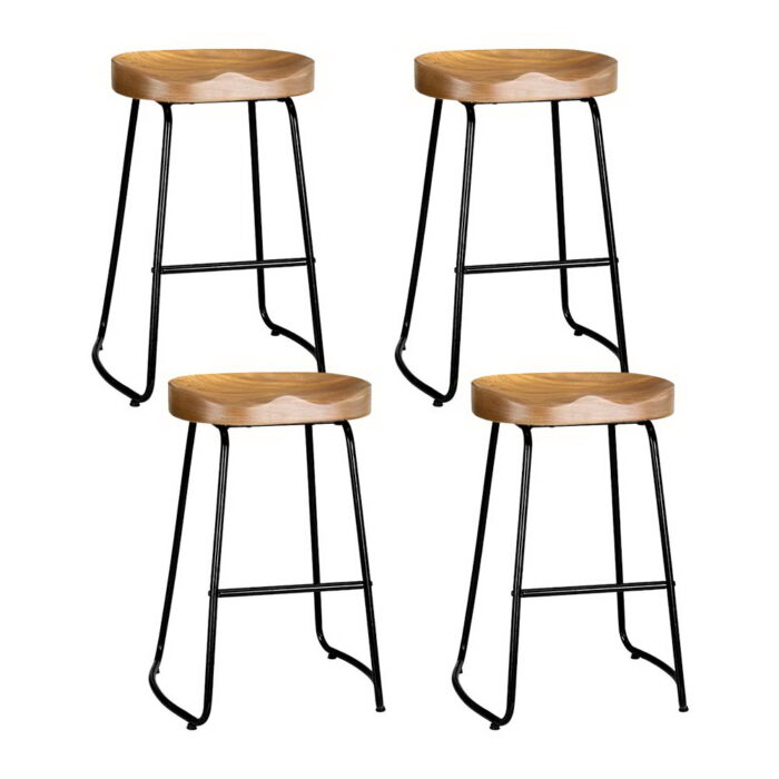 Harper Bar Stools - Wooden Tractor Seat 65cm (Set of 4)