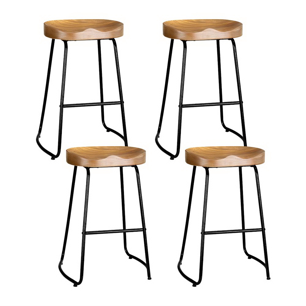 Harper Bar Stools - Wooden Tractor Seat 65cm (Set of 4)