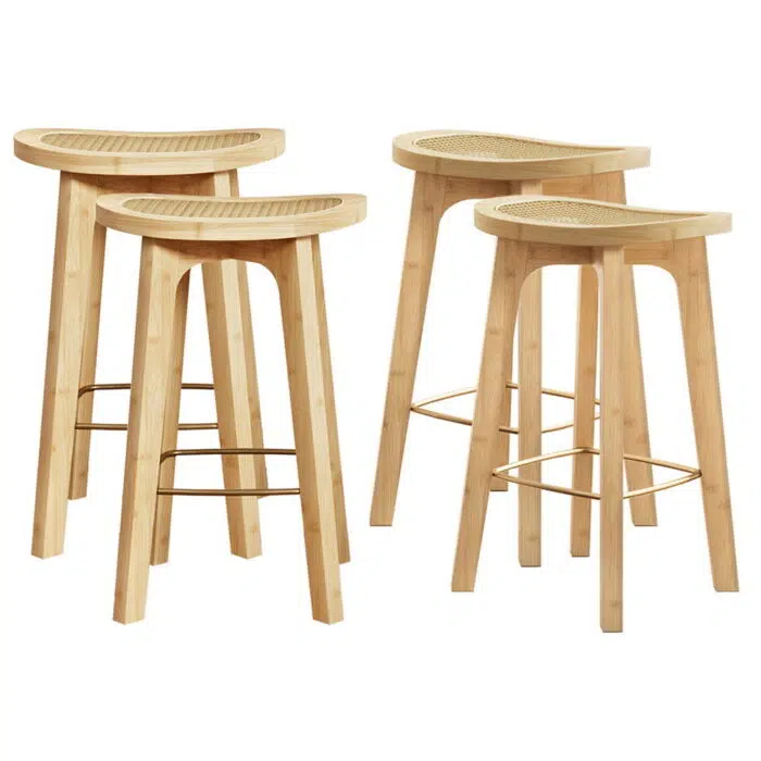 Arlo Bar Stool – Bamboo Rattan (Set of 4)