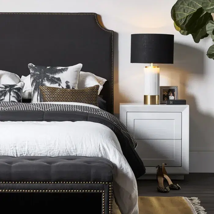 Balmain Tall Bedside Table White1