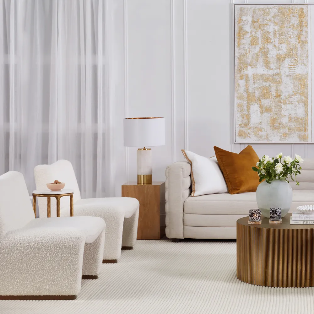 Beau Occasional Chair White Boucle1