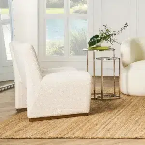 Beau Occasional Chair White Boucle3
