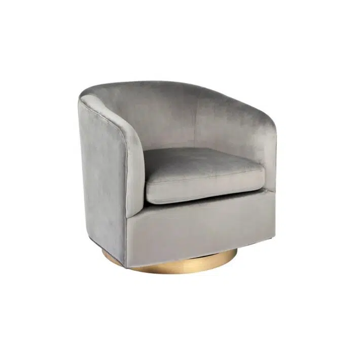 Belvedere Swivel Arm Chair – Charcoal Velvet