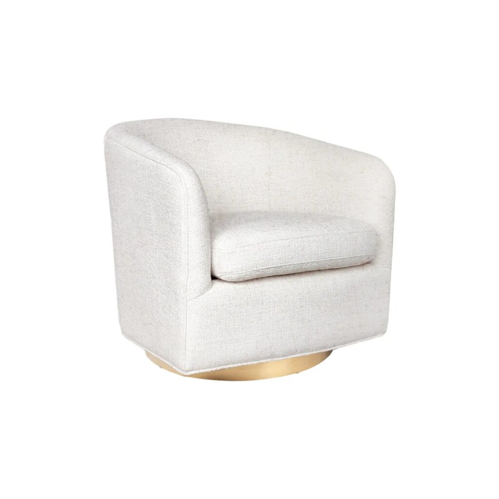 Belvedere Swivel Arm Chair Natural Tweed