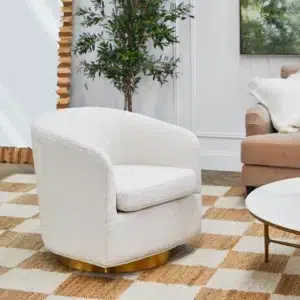 Belvedere Swivel Arm Chair Natural Tweed1