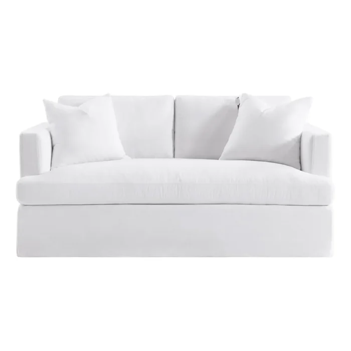 Birkshire 2 Seater Slip Cover Sofa – White Linen