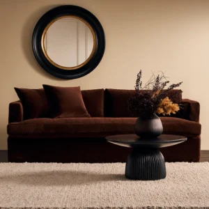Birkshire 3 Seater Slip Cover Sofa Dark Chocolate Velvet1