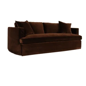 Birkshire 3 Seater Slip Cover Sofa Dark Chocolate Velvet2