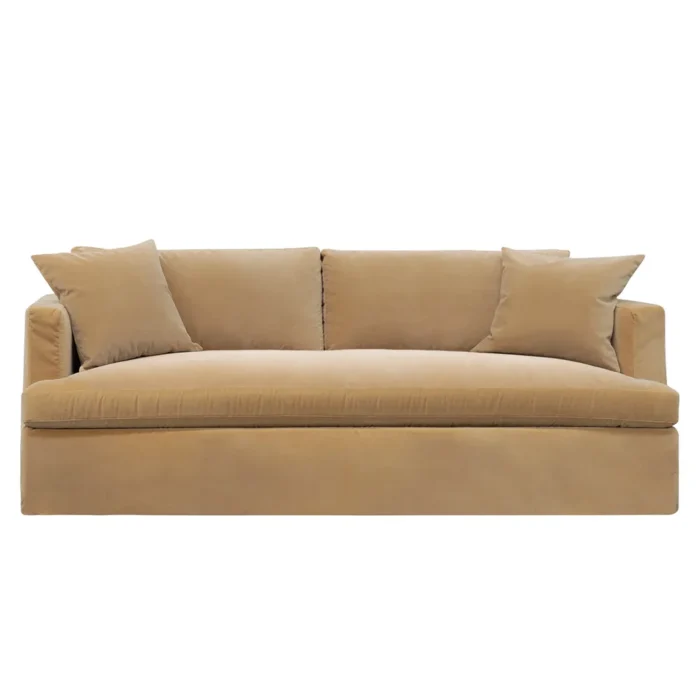 Birkshire 3 Seater Slip Cover Sofa – Ochre Velvet
