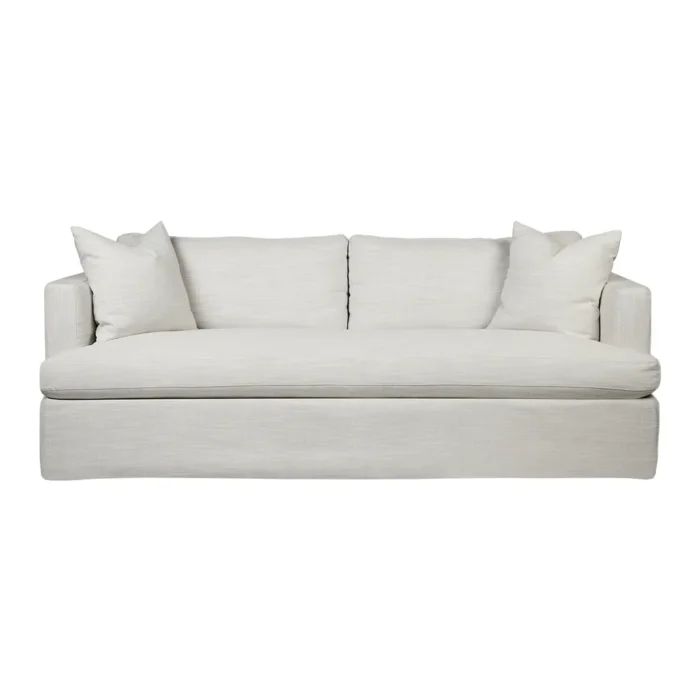 Birkshire 3 Seater Slip Cover Sofa – Off White Linen
