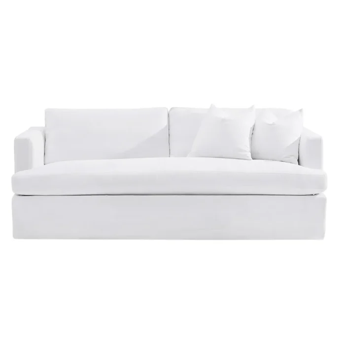 Birkshire 3 Seater Slip Cover Sofa – White Linen