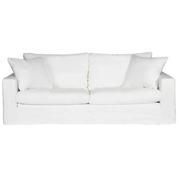 Bungalow 3 Seater Slip Cover Sofa – White Cotton
