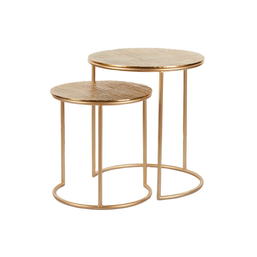Coco Nesting Side Table 2pcs Set Gold
