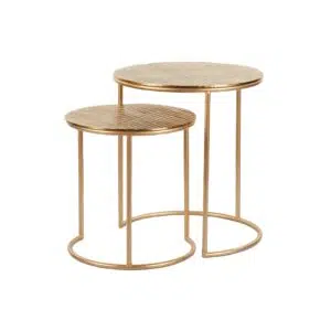 Coco Nesting Side Table 2pcs Set Gold