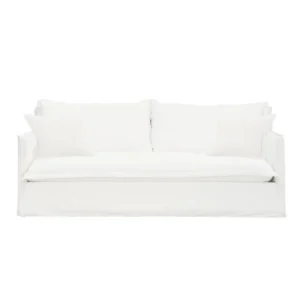 Cove 3 Seater Slip Cover Sofa White Linen