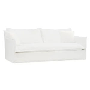Cove 3 Seater Slip Cover Sofa White Linen2