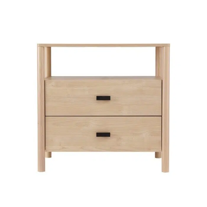 Trove Bedside Table – Pine Nightstand with 2 Drawers