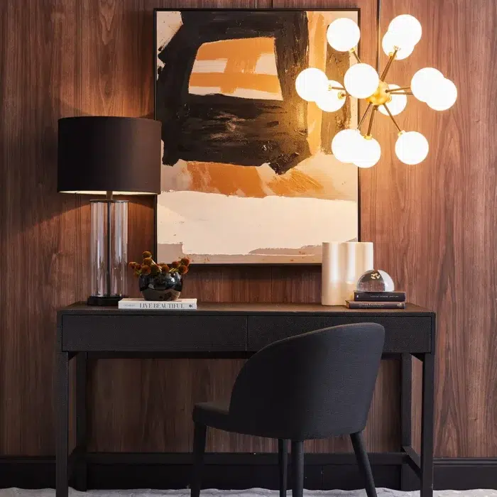 East Side Table Lamp Black W Black Shade1