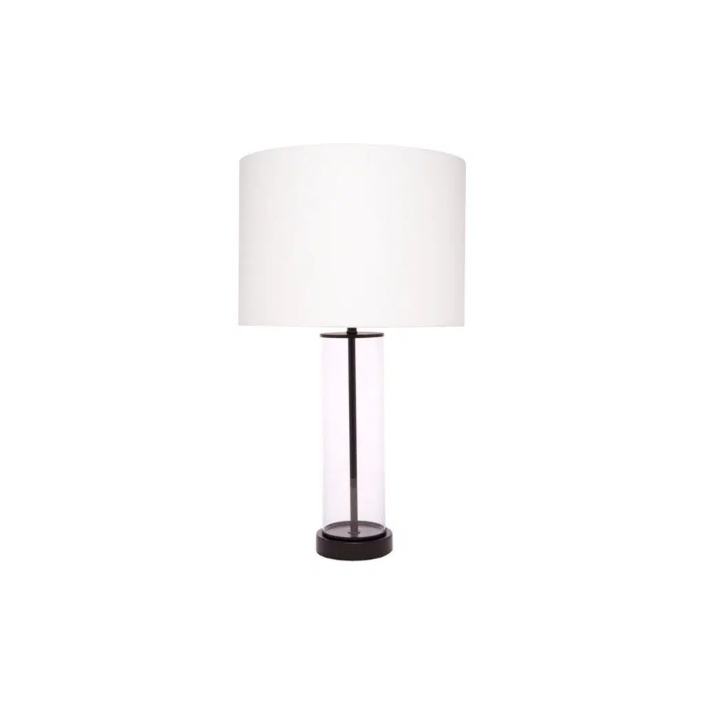 East Side Table Lamp Black W White Shade