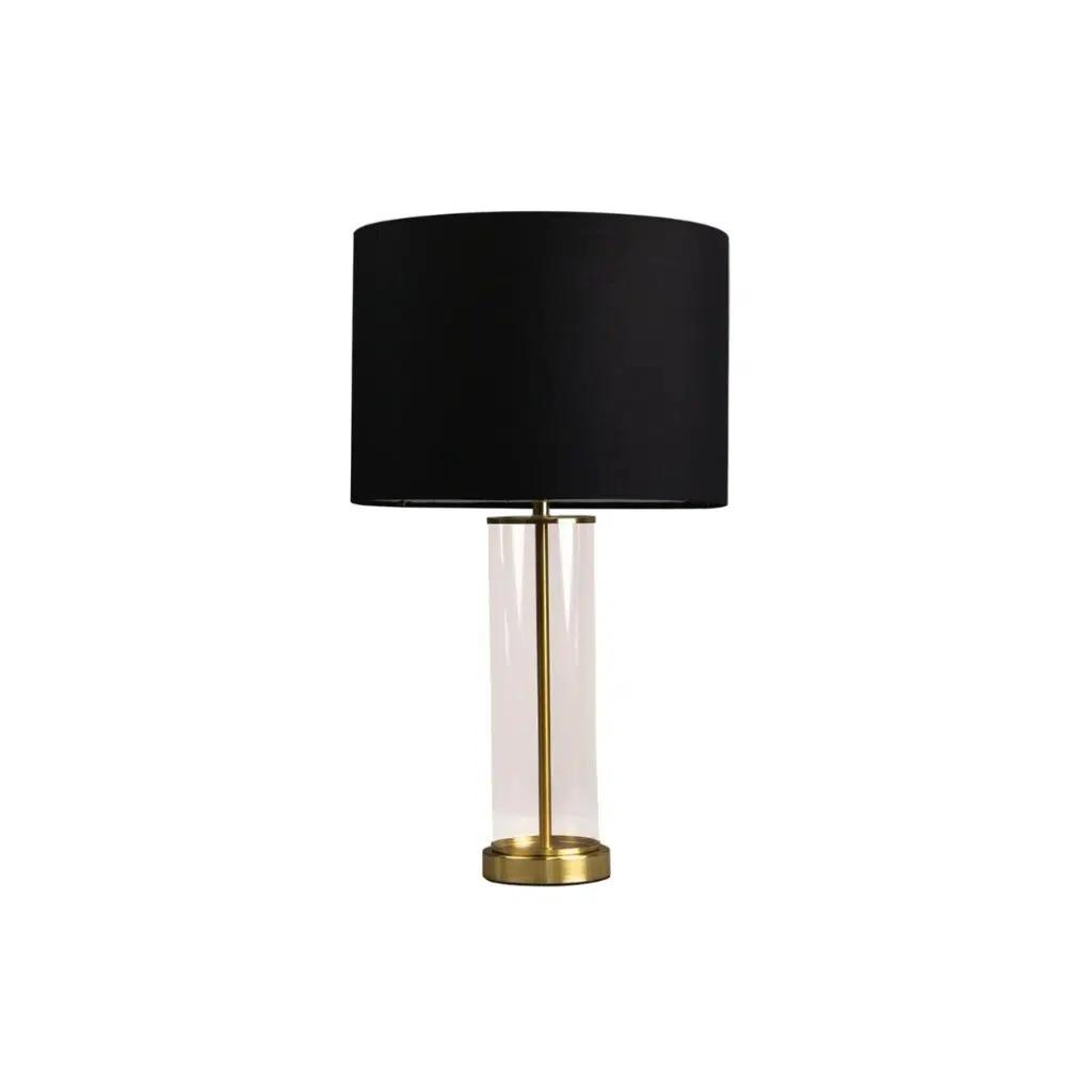 East Side Table Lamp Brass W Black Shade