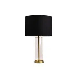 East Side Table Lamp Brass W Black Shade