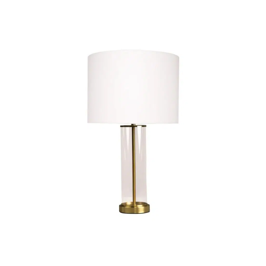 East Side Table Lamp Brass W White Shade