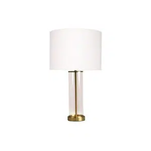 East Side Table Lamp Brass W White Shade
