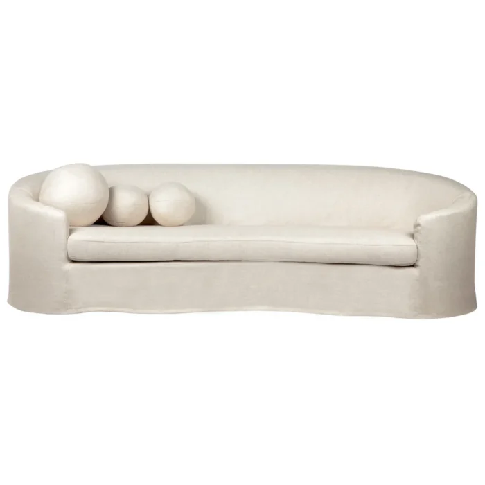 Elle 3 Seater Slip Cover Sofa – Natural Linen