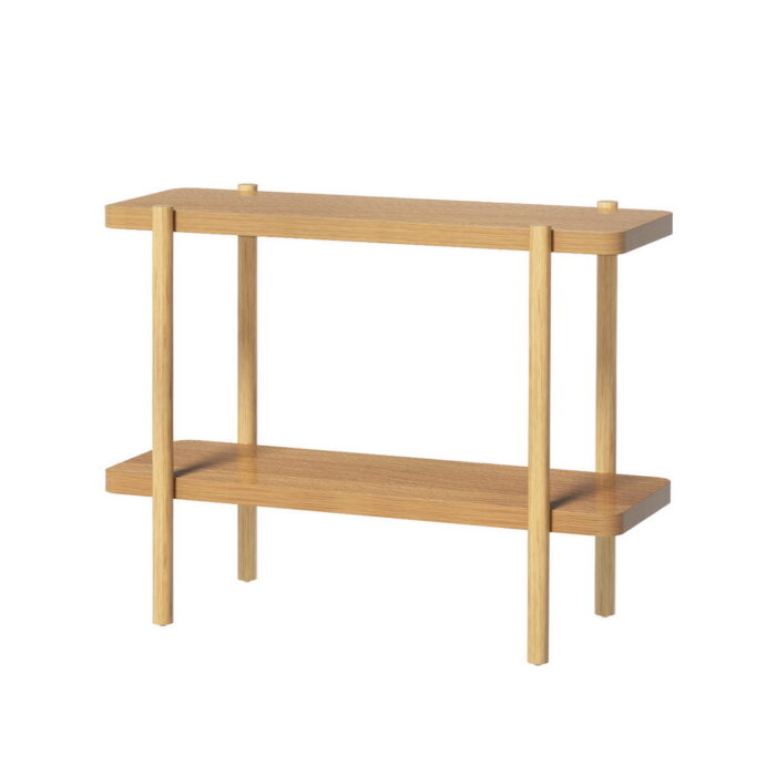 Sora Console Table 2-Tier Pine Wood 92cm Wide Natural Finish