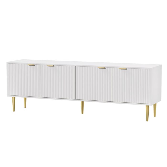 Lark 180cm White Ent Unit, Modern Design, Durable, Organized Storage