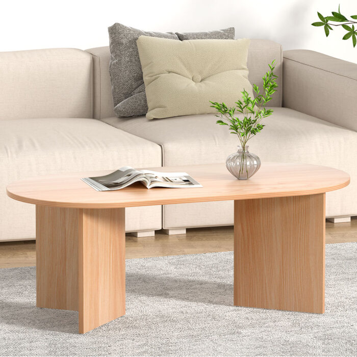 Scandinavian Oval Pine Coffee Table 110cm