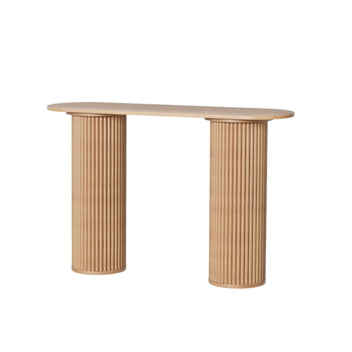 Stylish Oval Pine Console Table, Durable, Safe, Easy Assembly, 115cm