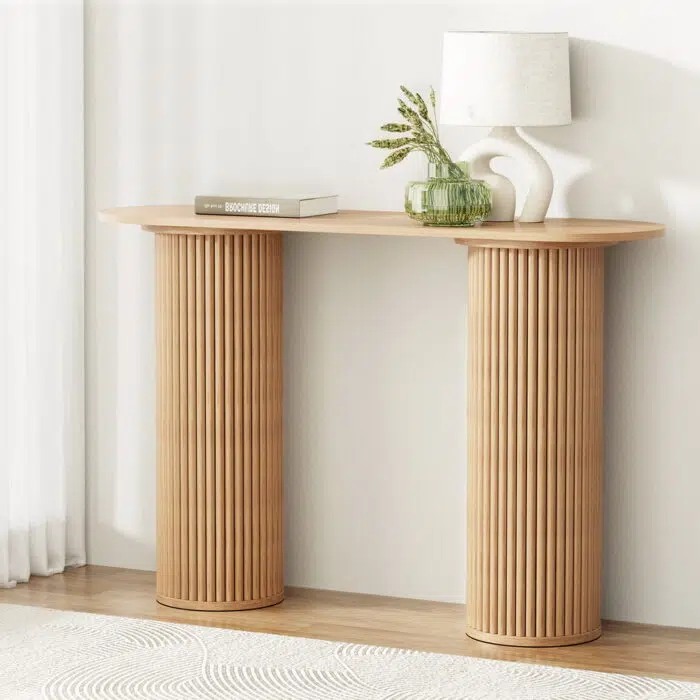 Wren Oval Pine Console Table 115cm Modern Living Room Furniture