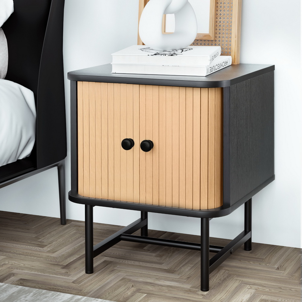 Boris Bedside Table – Sliding Door Storage