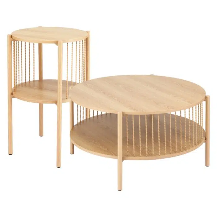 Trove Round Coffee Table – 2-Tier Wooden Design