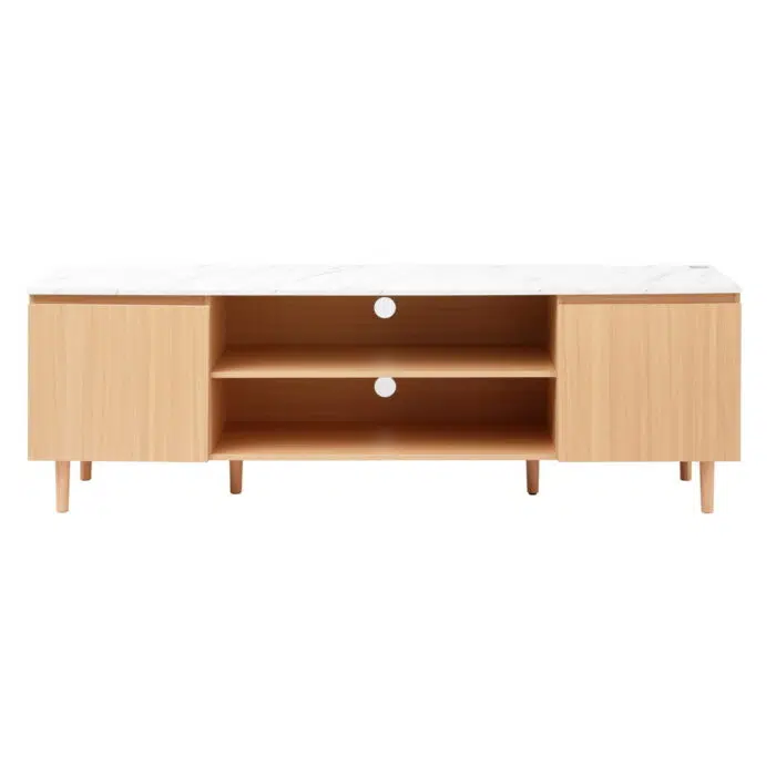 Trove Entertainment Unit – 180cm TV Cabinet in Pine White